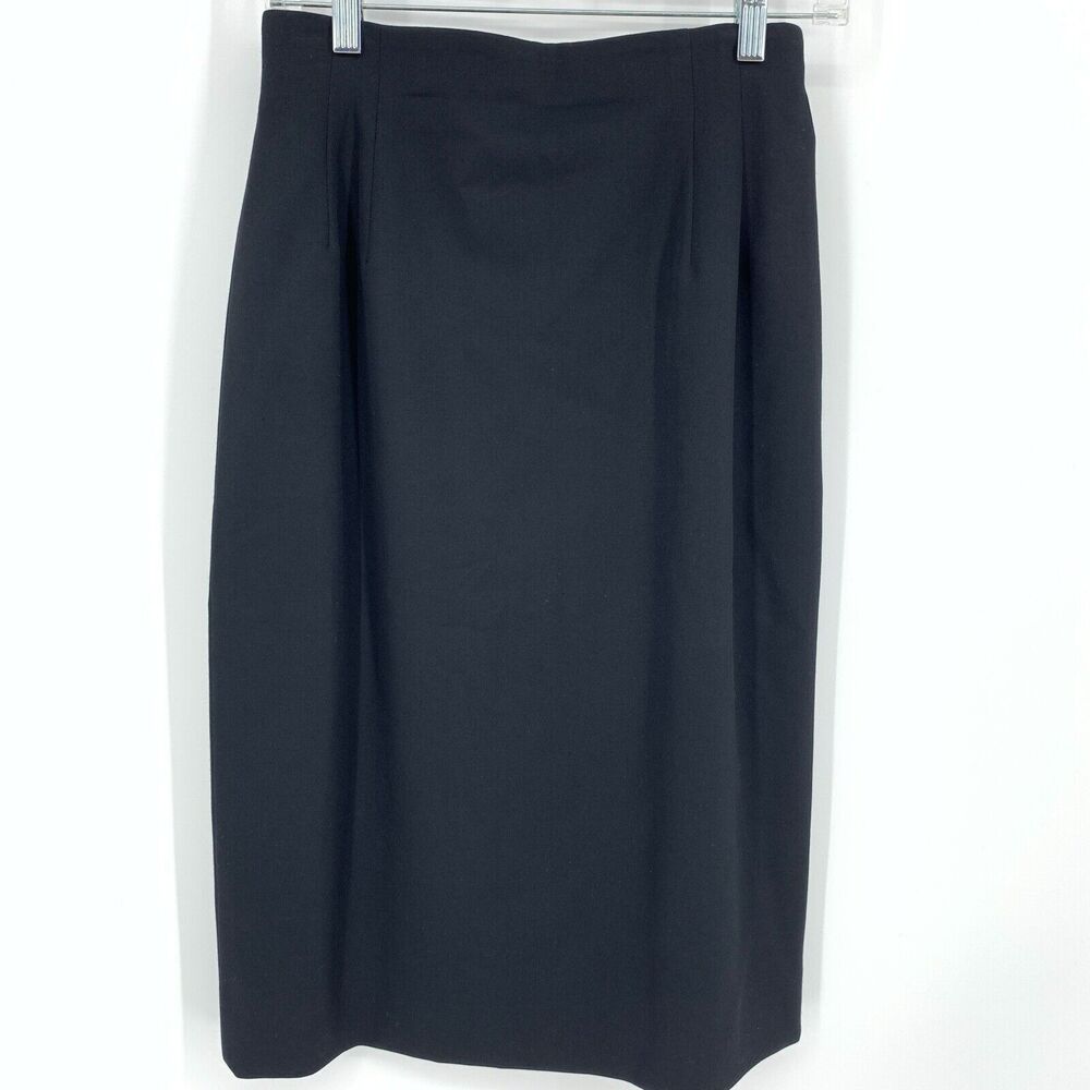 Vintage Miss Pendleton 100% Virgin Wool Black Skirt Made in USA 8